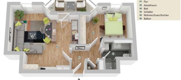 1 Schlafzimmer Wohnung in Gifhorn, Germany, Nr. 41709 8