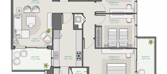 Квартира с 1 спальней в Дубай, ОАЭ № 121664 8