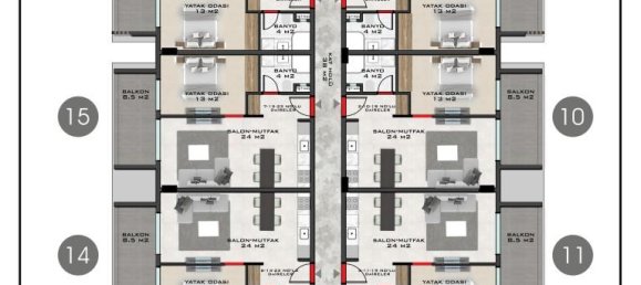 2-Zimmer Wohnung in Mahmutlar, Turkey, Nr. 10446 11