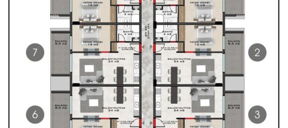 2-Zimmer Wohnung in Mahmutlar, Turkey, Nr. 10446 12