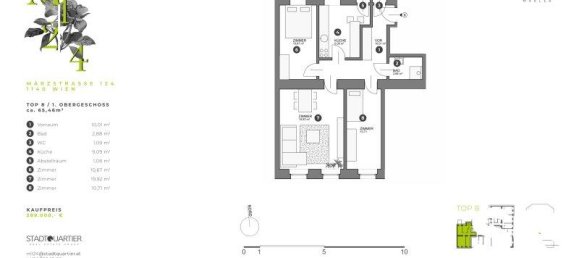 Apartamento de 3 habitaciónes en Penzing, Austria No. 241780 10