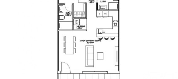 Bungalow T2 em Pilar de la Horadada, Spain N.º 287532 6