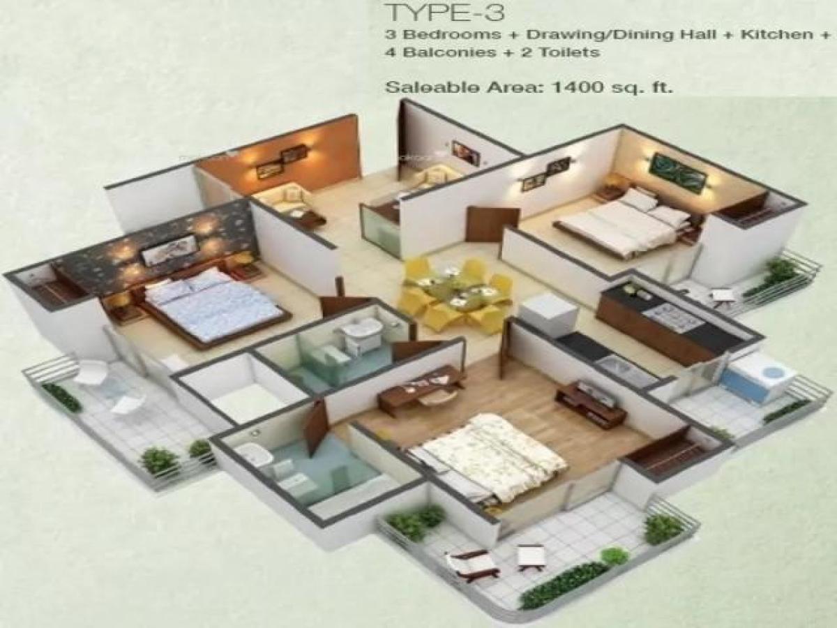 3 Schlafzimmer Haus in Noida, India, Nr. 68252