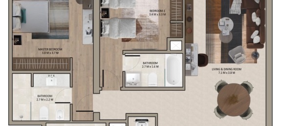 Apartamento de 2 dormitorios en Dubai, UAE No. 96136 10