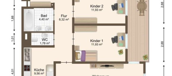 3 غرف نوم شقة في Reutlingen, Germany رقم 84019 31