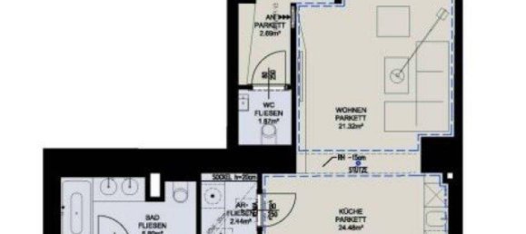 2 rooms Apartment in Margareten, Austria No. 160021 6