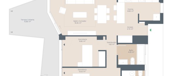 Apartamento de 2 dormitorios en Palmanova, Spain No. 14692 16