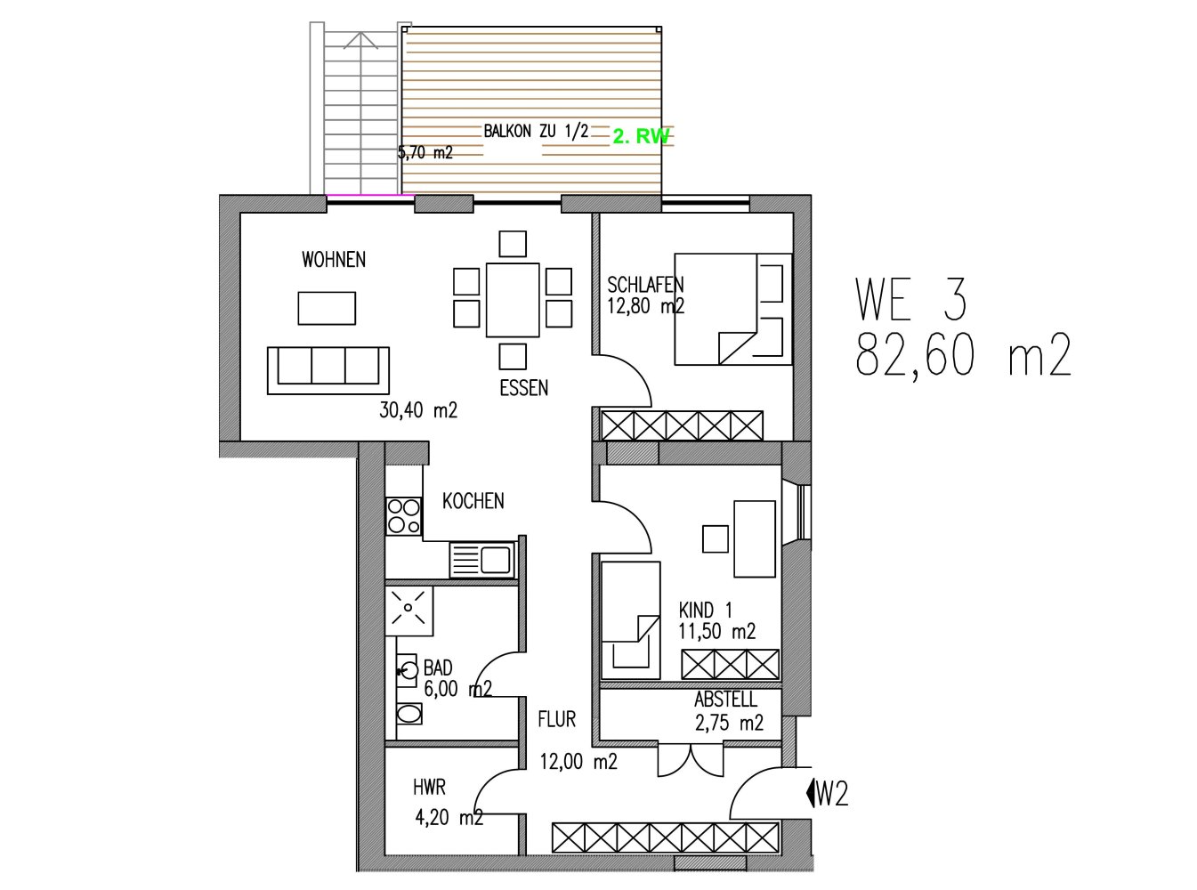 3-Zimmer Wohnung in Trier-Saarburg, Germany, Nr. 189325
