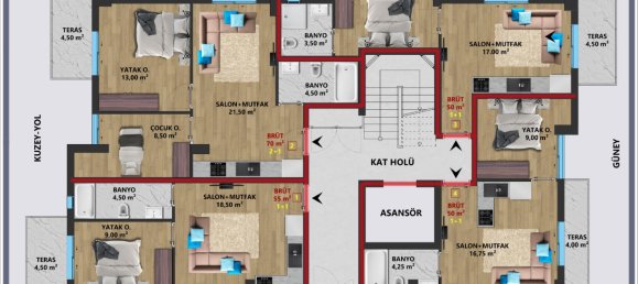 Apartamento 1+1 em Antalya, Turkey N.º 31922 6