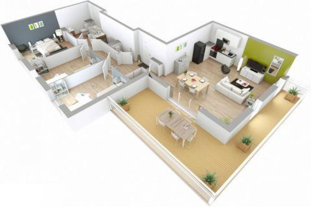 Квартира с 3 спальнями в Шамбурси, Франция № 37057