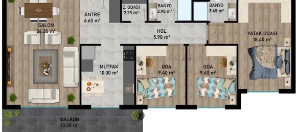 شقة 3+1 في Aksu, Turkey رقم 32818 12