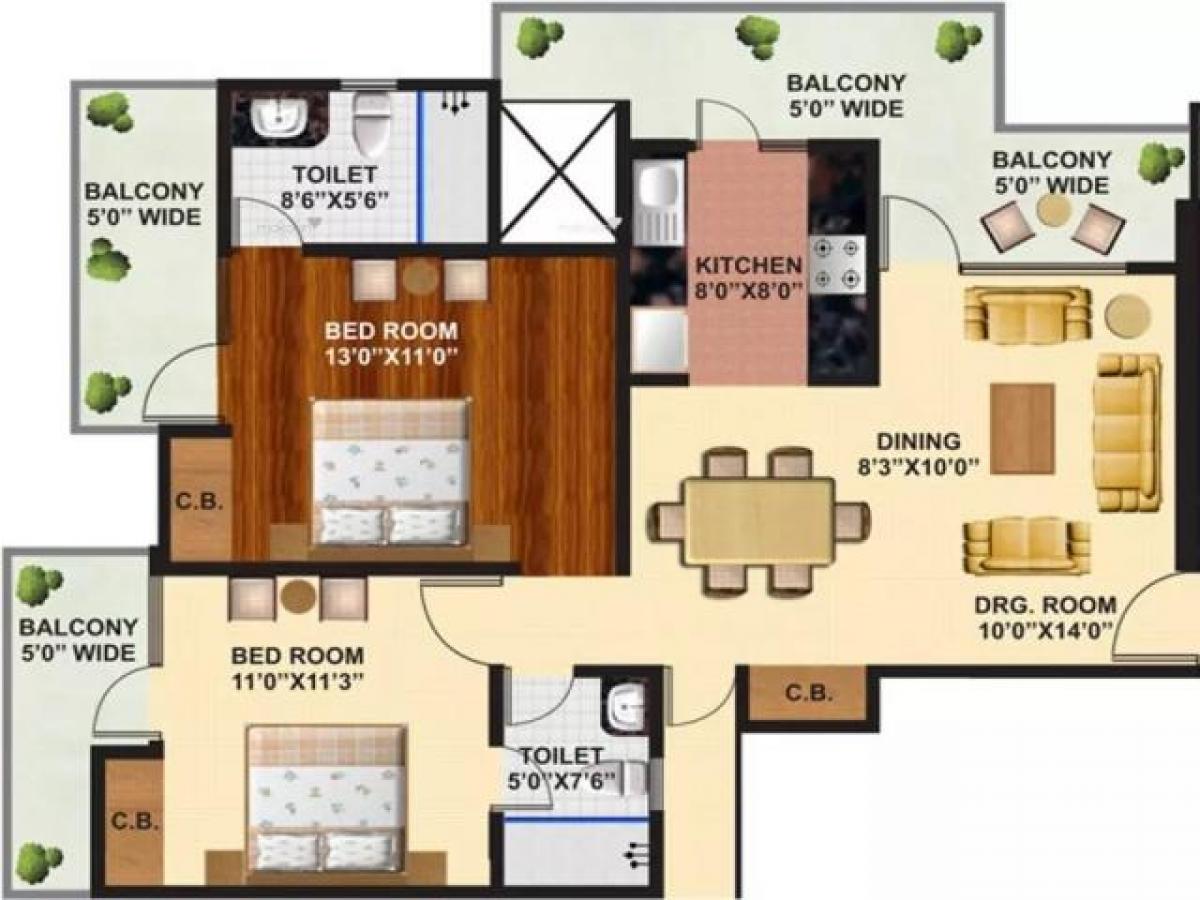 2 bedrooms House in Ghaziabad, India No. 56292