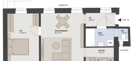 2-Zimmer Wohnung in Josefstadt, Austria, Nr. 125175 6