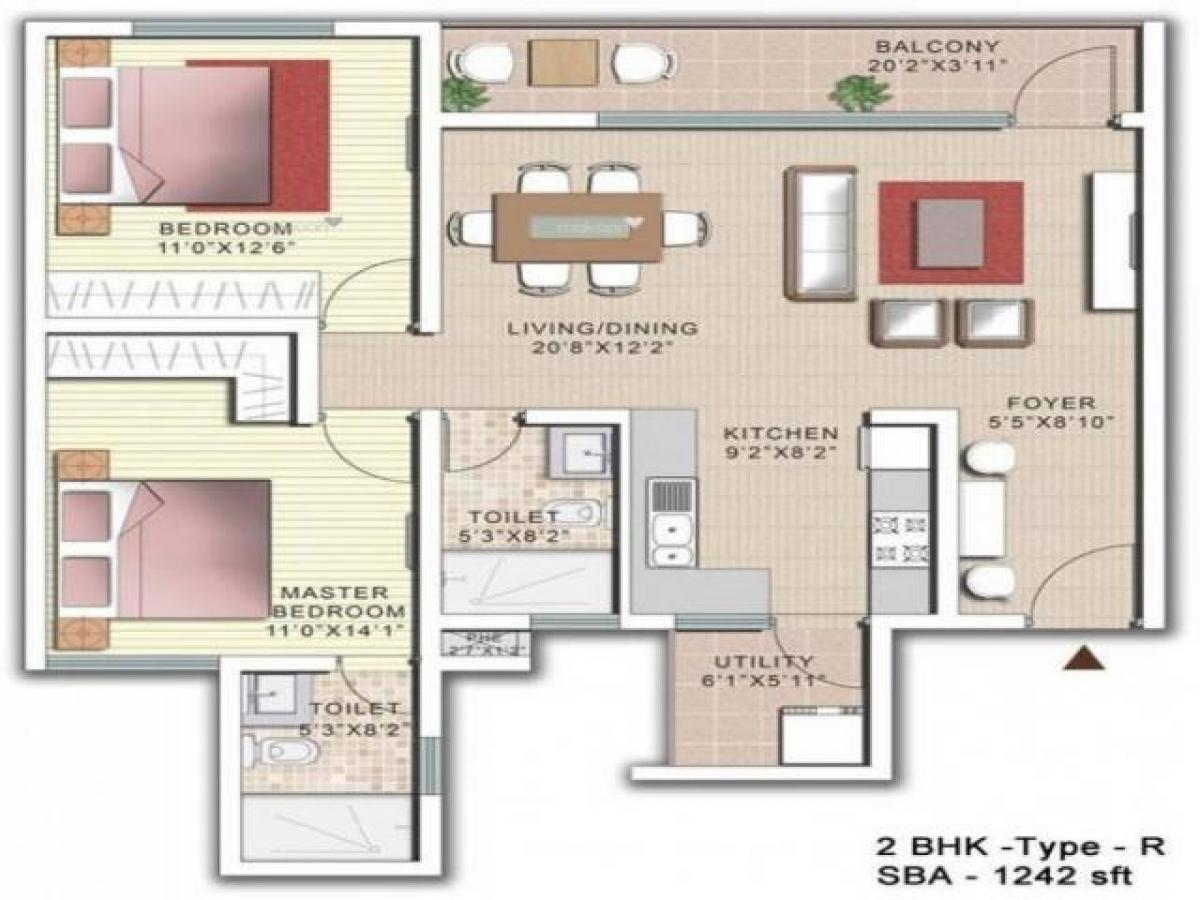 Дом с 2 спальнями в Бангалор, Индия № 43545