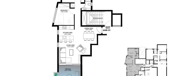 Apartamento T2 em Aglandjia, Cyprus N.º 3114 7