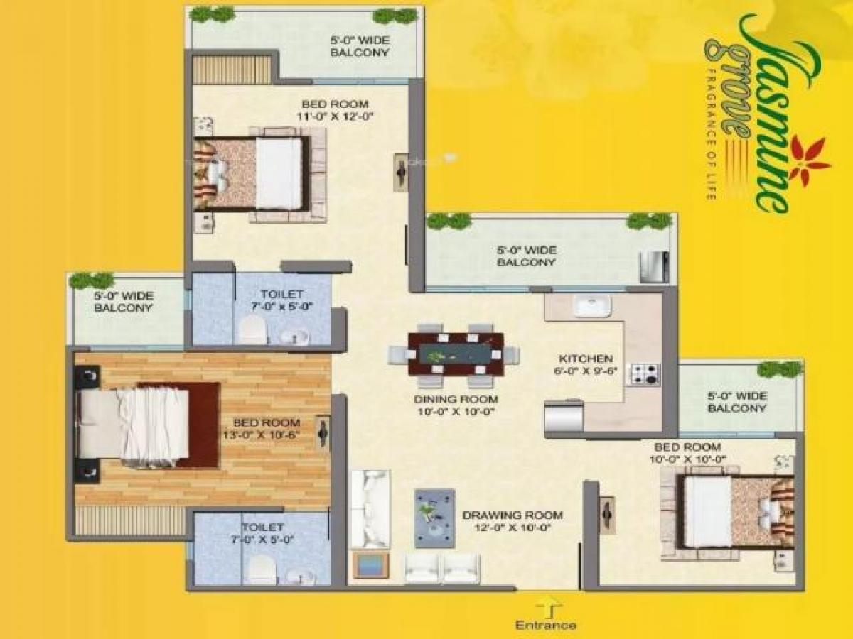 3 bedrooms House in Ghaziabad, India No. 56559