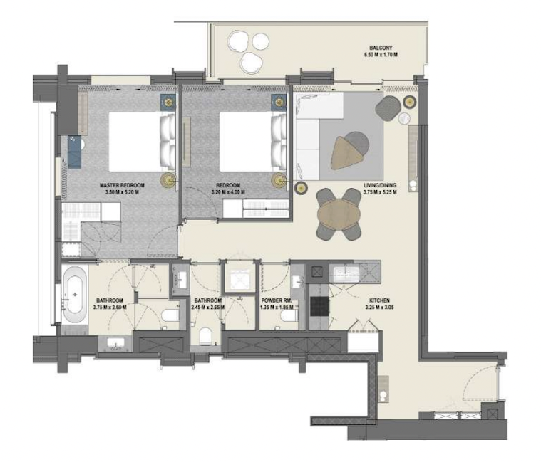 Wohnung in VIDA RESIDENCE DOWNTOWN, Dubai, UAE 106m², Nr. 59789