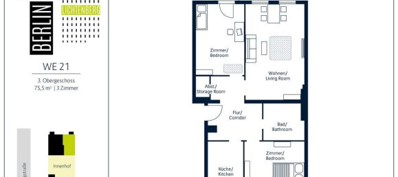 3غرفة شقة في Rummelsburg, Germany رقم 42752 2