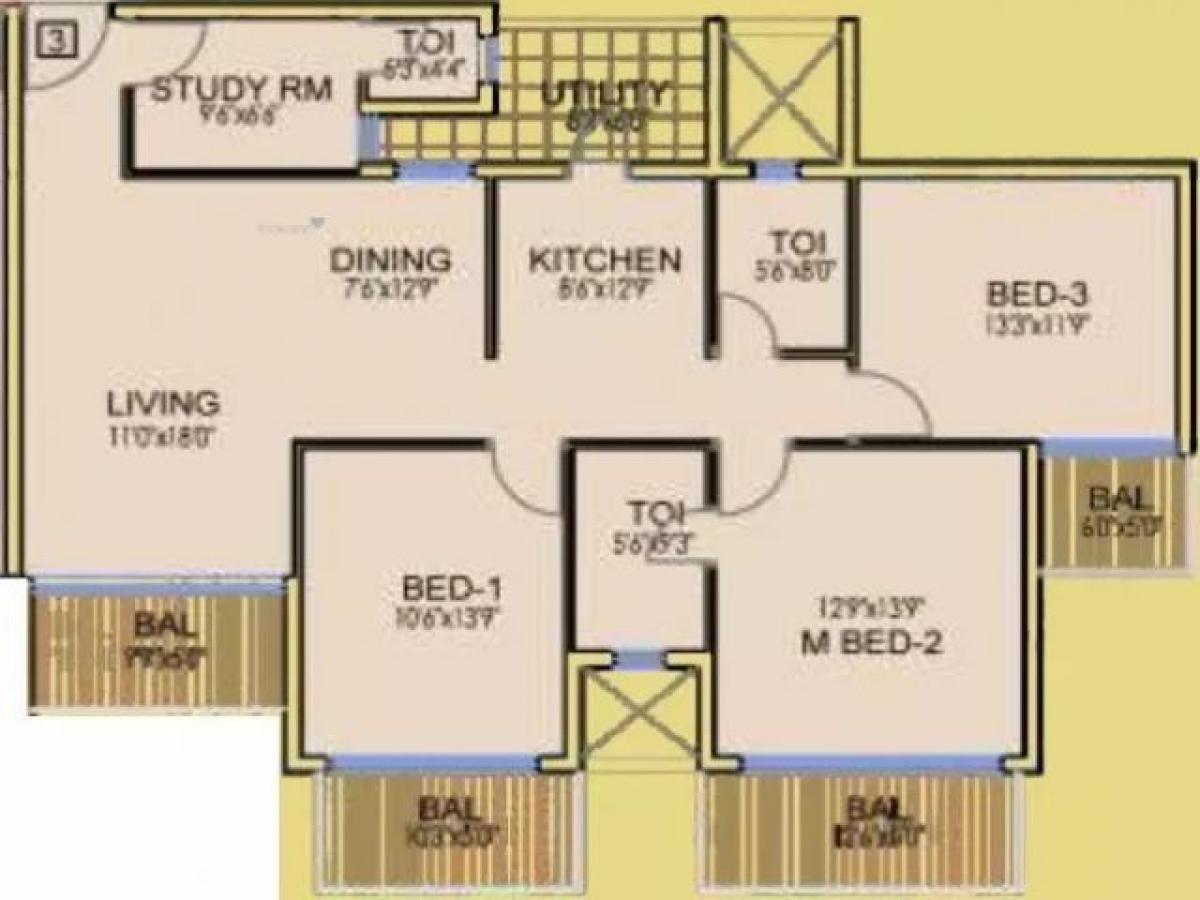 3 bedrooms House in Gurgaon, India No. 48922