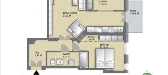 Квартира с 2 спальнями в Дрезден, Германия № 110448 10