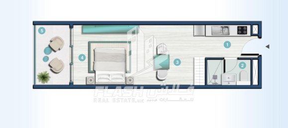 43.3m² Apartment in Al Hamra Village, UAE No. 33215 3