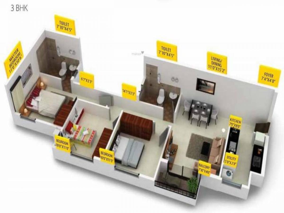 3 bedrooms House in Bangalore, India No. 44011