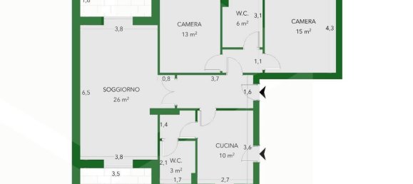 Apartamento de 3 divisões em Monza, Italy N.º 33362 7