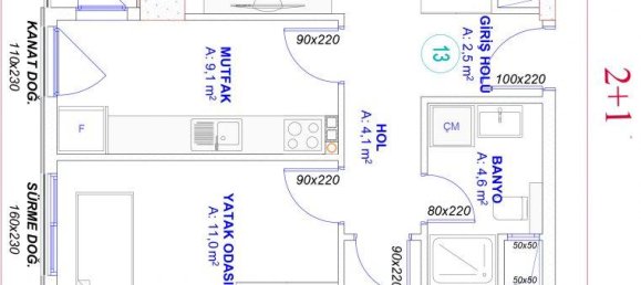 2 rooms Apartment in Kepez, Turkey No. 30174 13