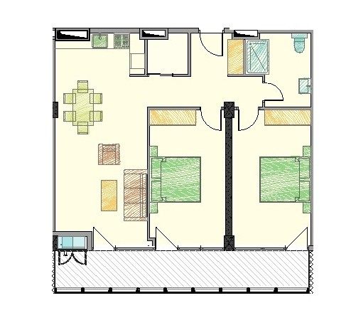 2 غرف نوم شقة في Tbilisi, Georgia رقم 1253