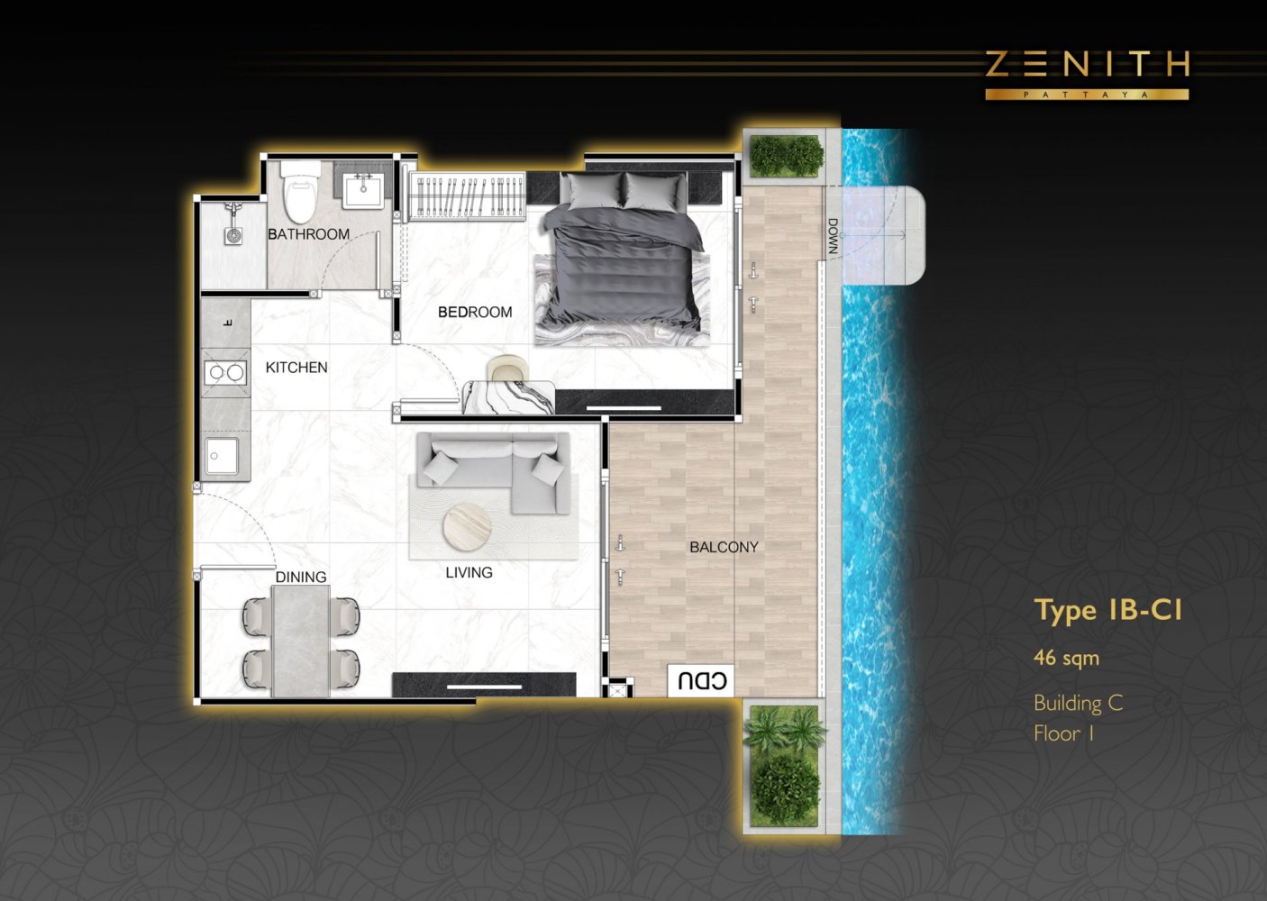 Apartamento T384 em Pattaya, Thailand N.º 33560