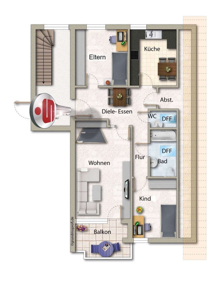 3-salle Appartement à Baden-Wurttemberg, Germany No. 44062