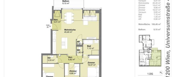 Apartamento de 4 divisões em Brigittenau, Austria N.º 219072 7