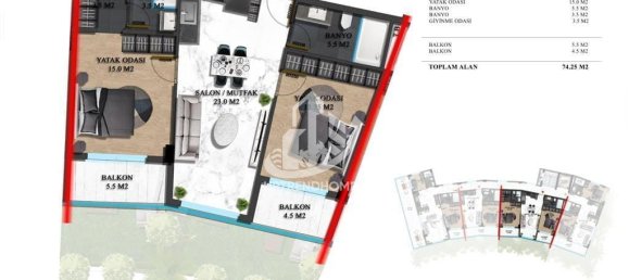 Wohnung 1+1 in Oba, Turkey, Nr. 8730 10