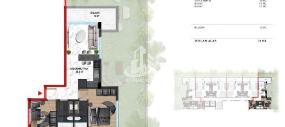 Wohnung 1+1 in Oba, Turkey, Nr. 8730 5