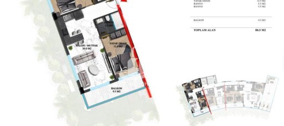 Wohnung 1+1 in Oba, Turkey, Nr. 8730 18