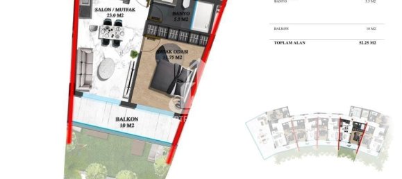 Wohnung 1+1 in Oba, Turkey, Nr. 8730 13