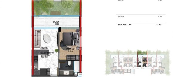 Wohnung 1+1 in Oba, Turkey, Nr. 8730 7