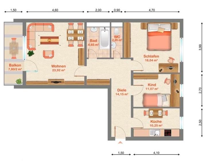 2 bedrooms Apartment in Rhein-Neckar-Kreis, Germany No. 277445