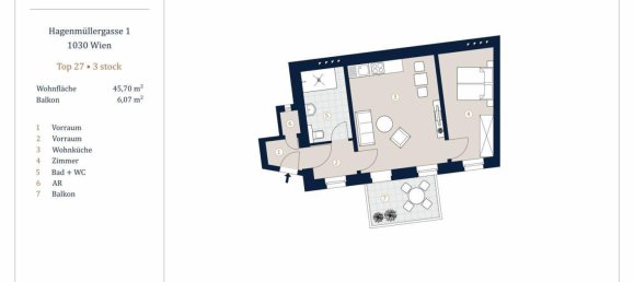 2 rooms Apartment in Vienna, Austria No. 144645 6