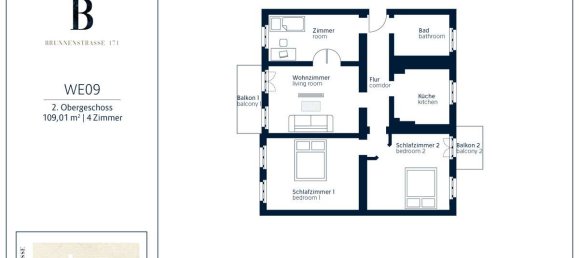 Apartamento de 4 habitaciónes en Mitte, Germany No. 9919 9
