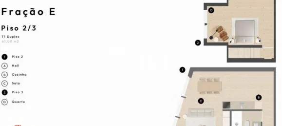 Дуплекс с 1 спальней в Порту, Португалия № 117442 8