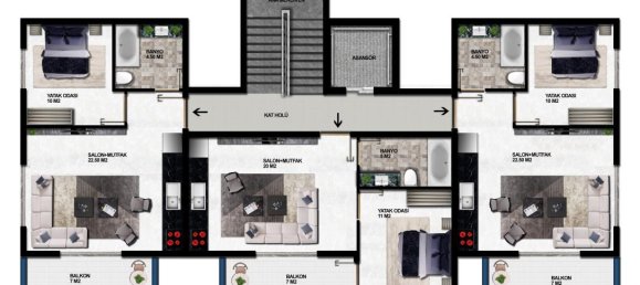 2 rooms Penthouse in Oba, Turkey No. 9556 11