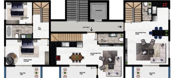 2 rooms Penthouse in Oba, Turkey No. 9556 10