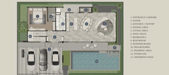 Вилла с 4 спальнями в Паттайя, Таиланд № 20180 30