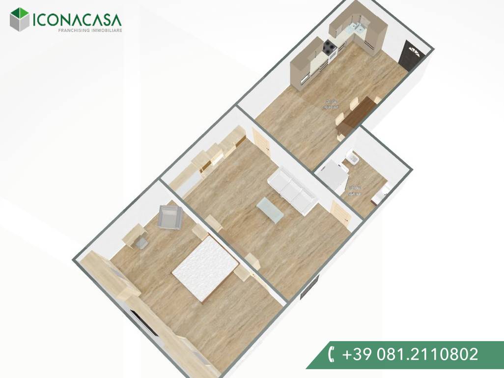 3 rooms Apartment in Naples, Italy No. 29419