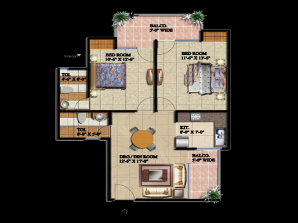 2 bedrooms House in Ghaziabad, India No. 55859