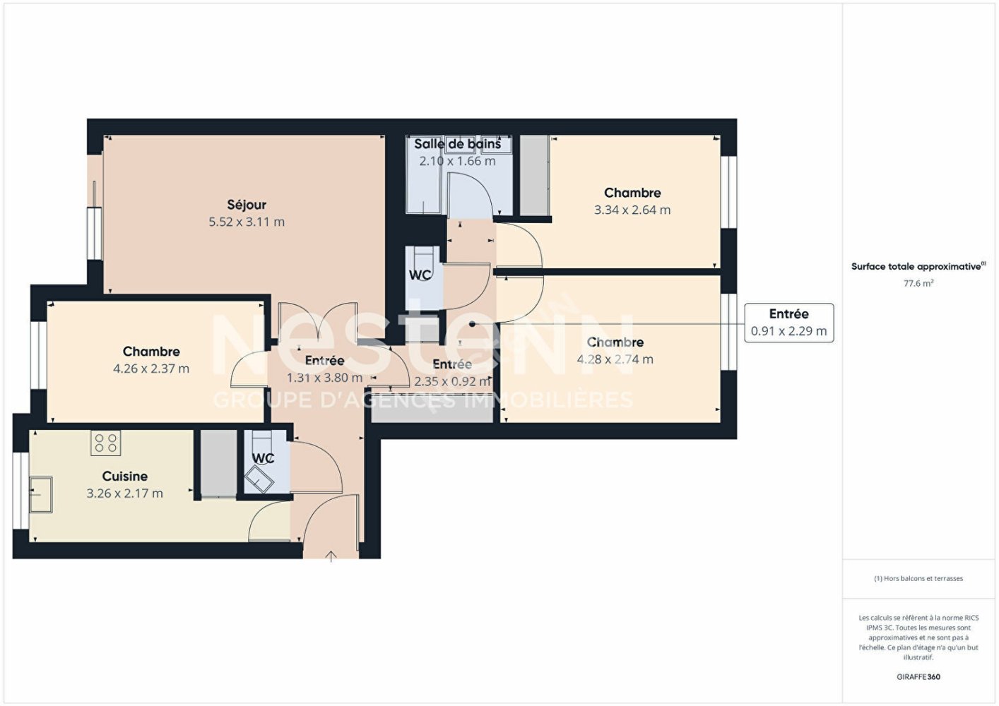 3 bedrooms Apartment in Paris, France No. 336926