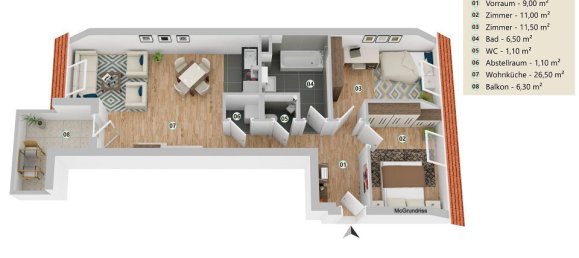 3 rooms Apartment in Vienna, Austria No. 129035 21