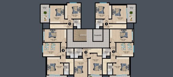 Квартира с 3 комнатами в Аланья, Турция № 10170 28