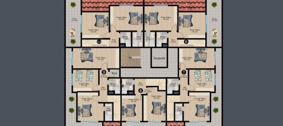 Квартира с 3 комнатами в Аланья, Турция № 10170 29